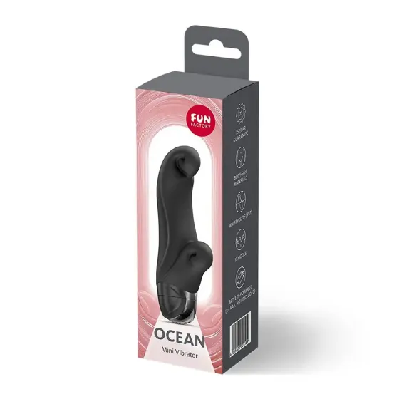 Вібратор-кролик Fun Factory OCEAN Black, для клітора та точки G, 6 режимів, на батарейках Львів