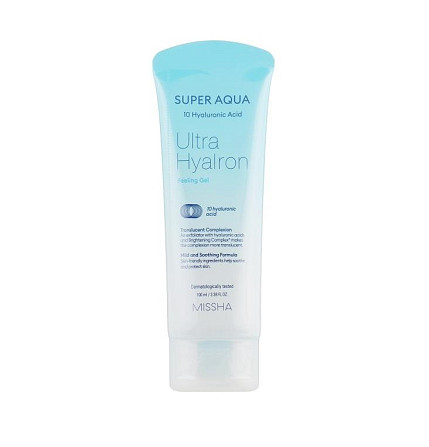 Зволожуючий пілінг скатка на основі 10 видів гіалуронової кислоти Super Aqua Ultra Hyalron Peeling Gel Missha 100 мл Київ - фото 1