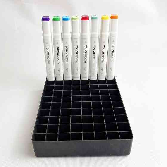 Подставка для маркеров органайзер для канцелярских принадлежностей 80 ячеек Черная Каменец-Подольский