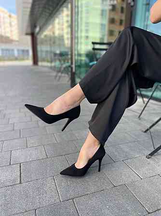 Q&Q Туфлі на підборах жіночі зі штучної замші весна-осінь демісезонні чорні QQ18-1 р. 36-41 Коломия