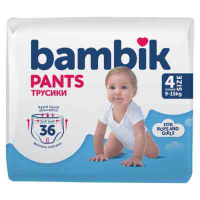 Підгузки Bambik трусики 4 (9-15 кг) 36 шт (4823071652550) Вінниця