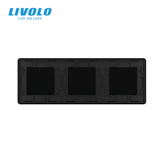 LIVOLO Рамка 3-постова порожня для трьох Х-сенсорних вимикачів (Х-Х-Х) LIVOLO, загартоване скло Коломия