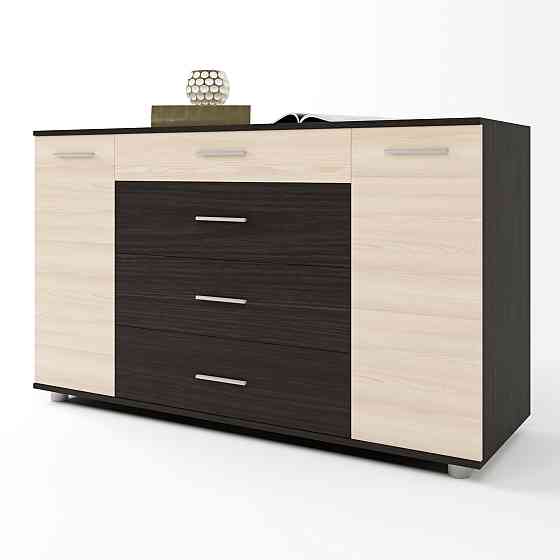 Комод для гостиной Эверест Бриз К-6 130х38х72.5 венге + дуб молочный (телескопы) (DTM-2476) Днепр