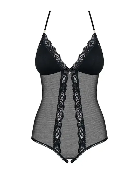 Сітчастий боді з відкритими сідницями Obsessive 841-TED-1 teddy S/M, чорний Львов - изображение 5