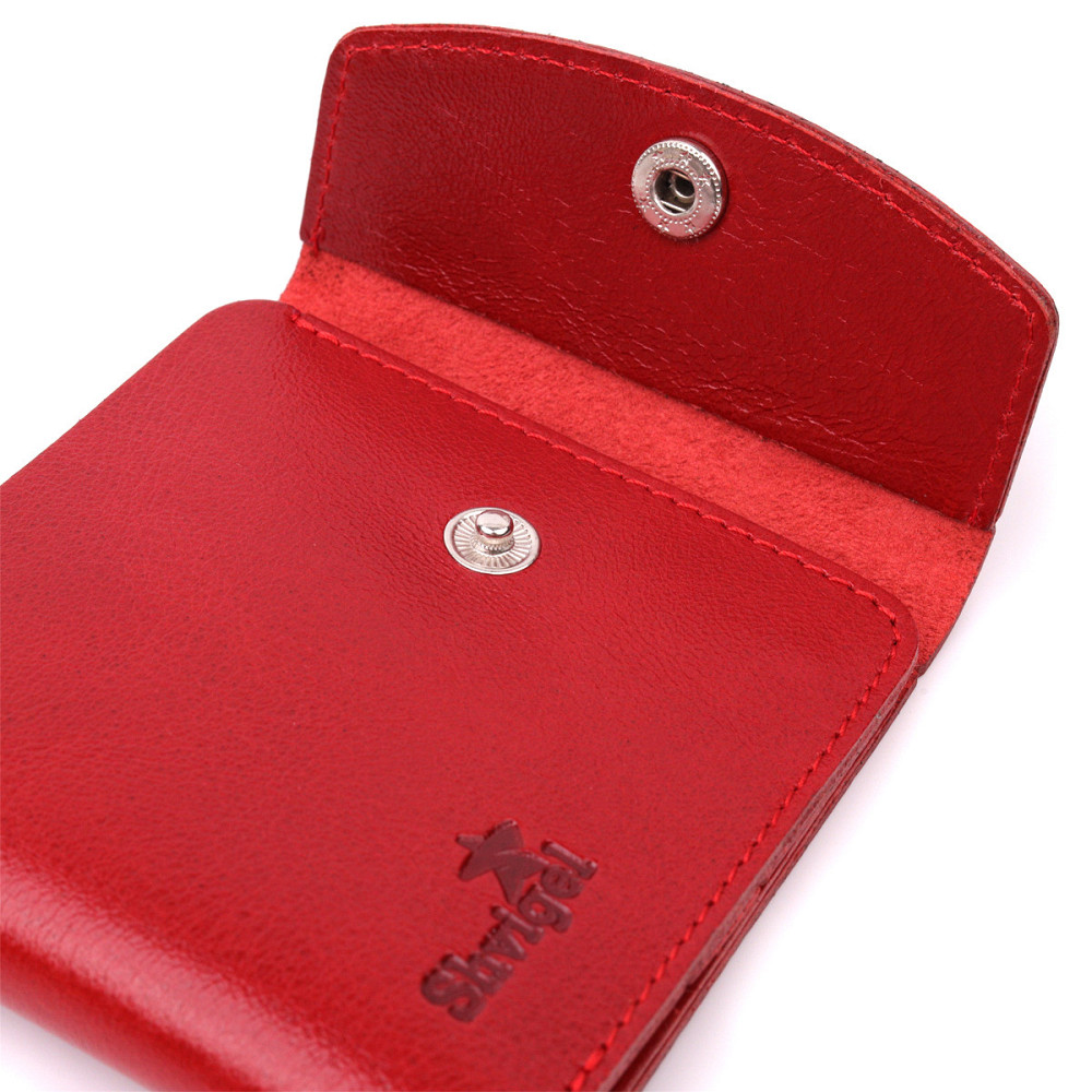 Женское небольшое кожаное портмоне Shvigel 16618 Красный Киев - изображение 4