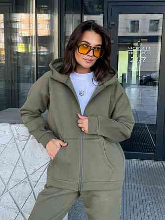 Женский спортивный костюм на флисе Хаки 46/48 Харьков