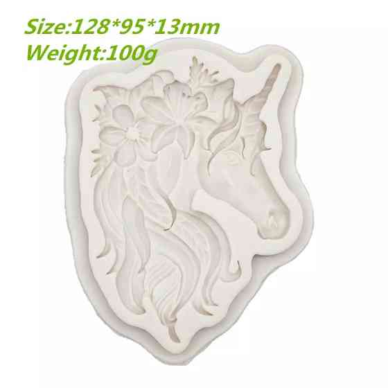 Силиконовый молд Единорог 112 на 71 мм серый Киев