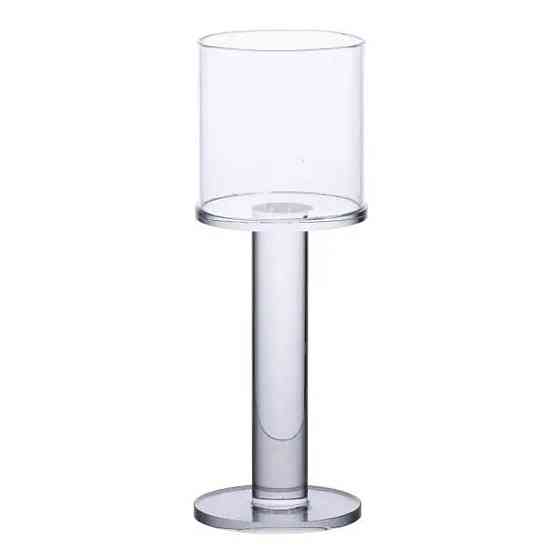 Декоративный стеклянный подсвечник на ножке 16 см Киев