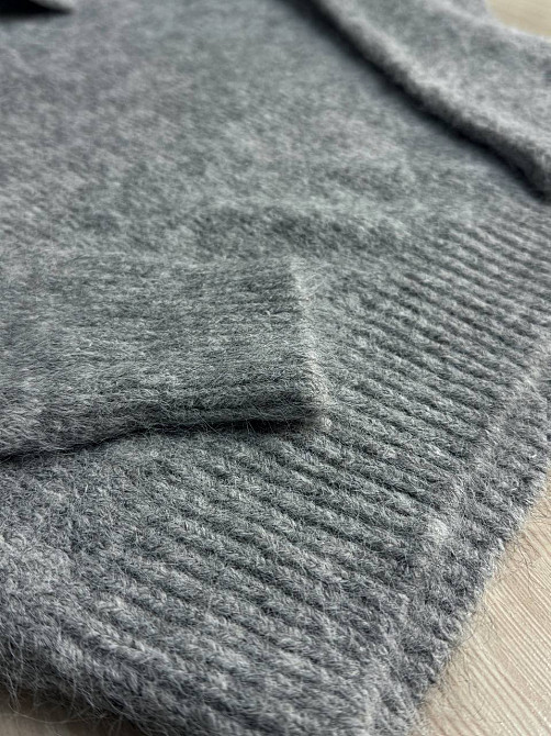 Светр жіночий A-N 19-1 з коміром поло теплий вільний, сірий, one size Київ - фото 14