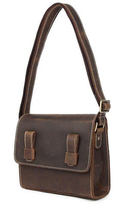 Сумка мужская-почтальонка коричневая (Vintage) Киев - изображение 4