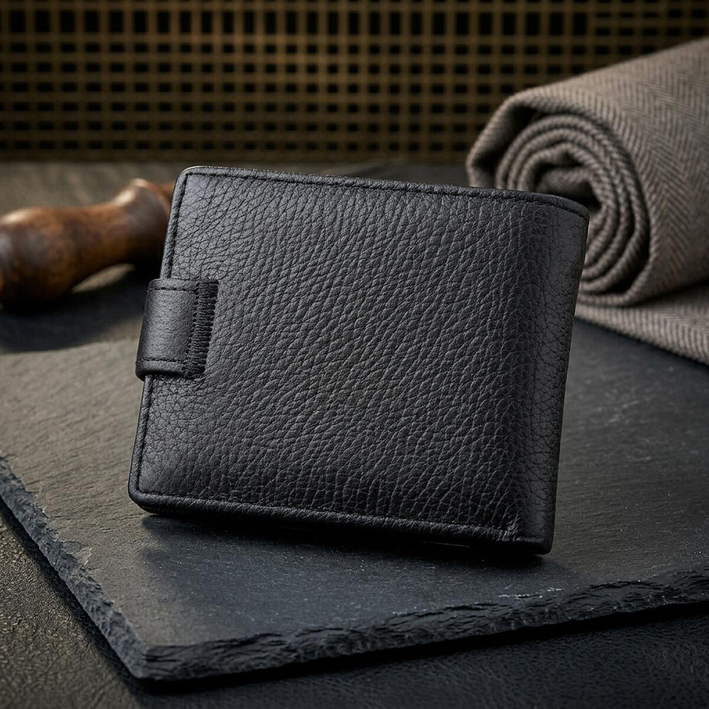 Чоловічий гаманець ST Leather 18316 (ST114) шкіряний Чорний Київ - фото 11