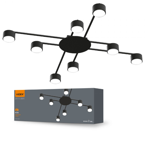 LED Світильник під лампу 8*GX53 накладний чорний VL-SPF22B-B Videx Житомир - фото 3