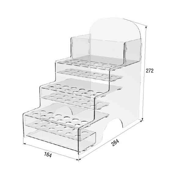 Підставка EKOSTAR для пробників и сашетів із акрила 164х284х272 Київ