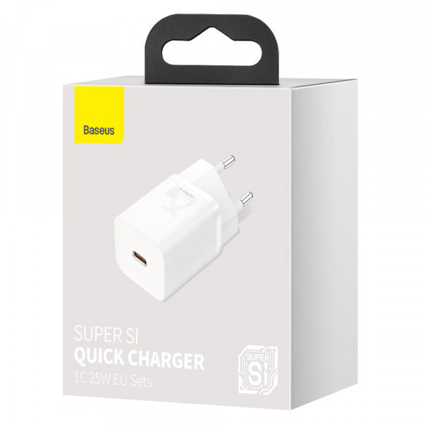 Зарядний пристрій 1xUSB 25W (USB-C) Білий Baseus (CCSP020102) Київ - фото 8
