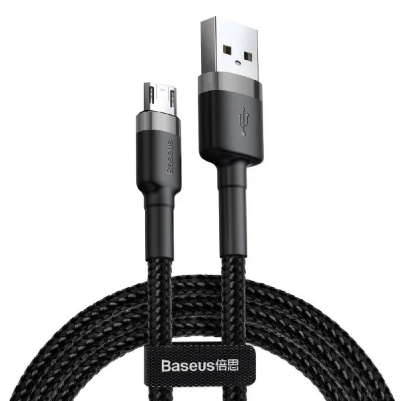 Кабель Baseus Cafule Cable USB For Micro 2.4A 1m Gray+Black Київ - фото 3
