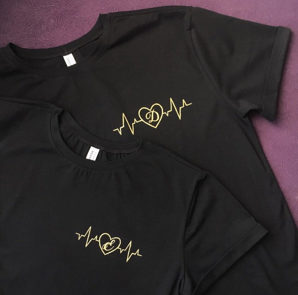 Парні футболки для хлопця та дівчини — З ініціалами Чернівці - фото 2