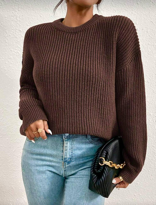 Женский теплый оверсайз свитер Акрил+шерсть Шоколад Одесса - изображение 1