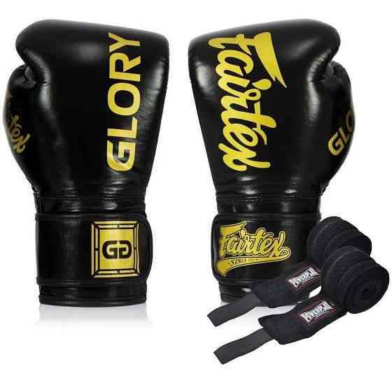 Боксерські рукавиці Fairtex BGVG1 Black 16 унцій (бинти в комплекті) Каменское