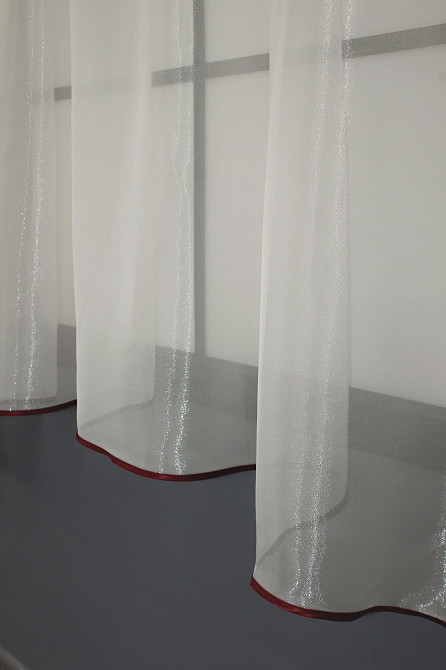 Кухонная занавеска VR-Textil № 00к молочный с бордовым 290х170 см (59-837) Киев - изображение 5