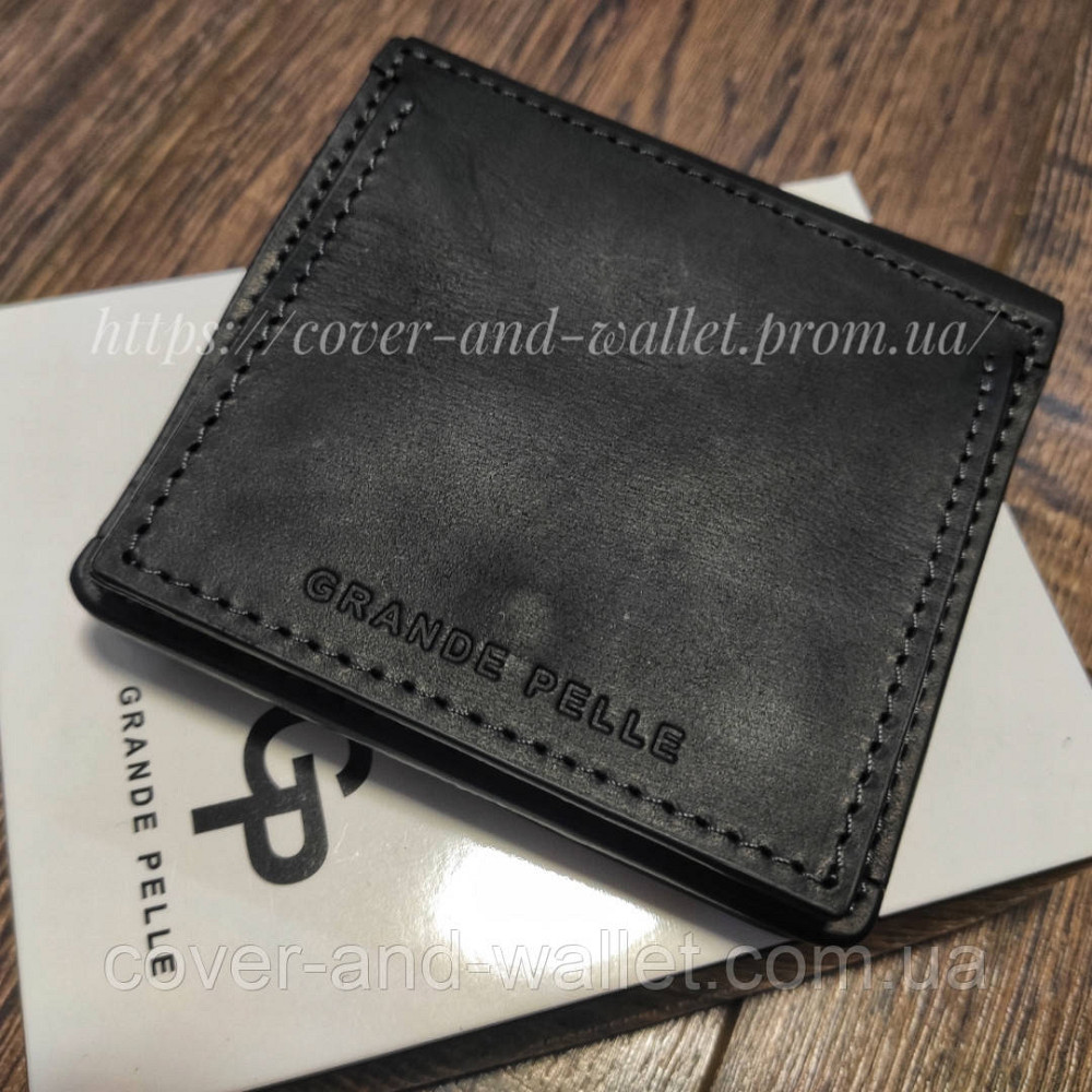 Мужской небольшой кошелек ручной роботы на магнитах Grande Pelle Lettera Киев - изображение 5