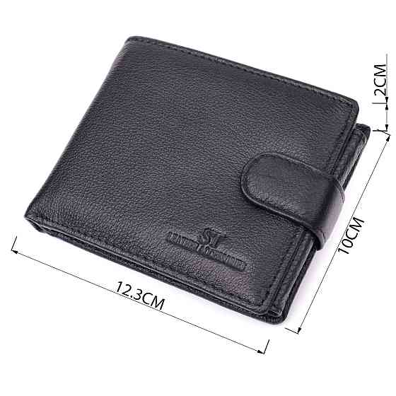 Интересный бумажник с блоком под документы из натуральной кожи ST Leather 22480 Черный Киев
