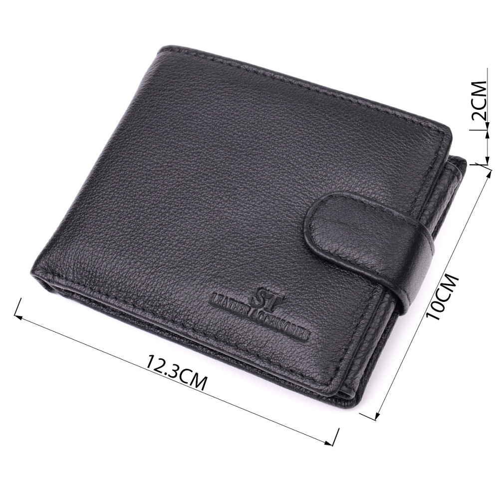 Интересный бумажник с блоком под документы из натуральной кожи ST Leather 22480 Черный Киев - изображение 3