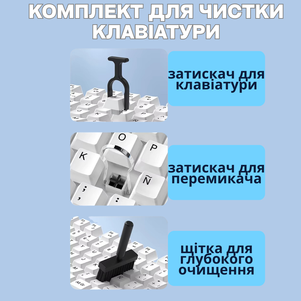 Набор для чистки гаджетов 22в1,комплект щёток с подставкой для клавиатуры для чистки,клавиатуры и электроники Каменец-Подольский - изображение 2