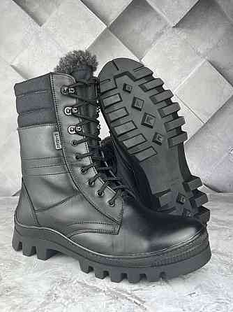 Тактичні чоловічі зимові берці теплі армійські берці з хутром прошиті та проклеєні чорні зимові берці WAR Львів