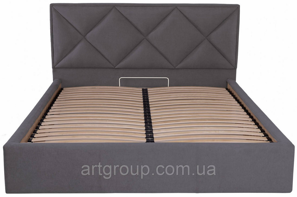 Ліжко Двоспальне Leeds Comfort 160 х 190 см Місті Dark Grey З підйомним механізмом та нішою для білизни Темно-сірий Дніпро - фото 18