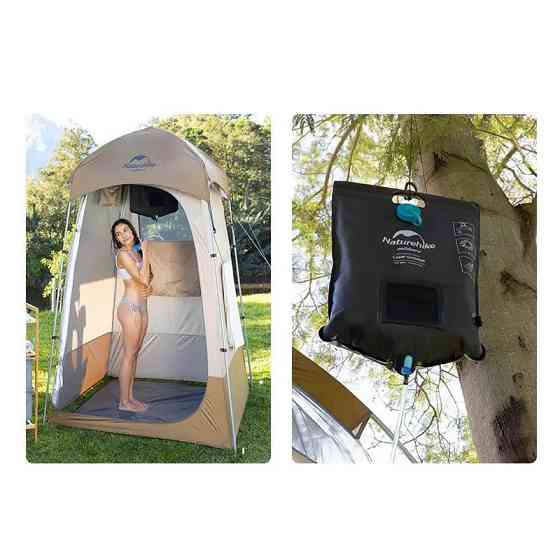 Компактний кемпінговий душ Naturehike NH21SJ032, 20 л, чорний Киев