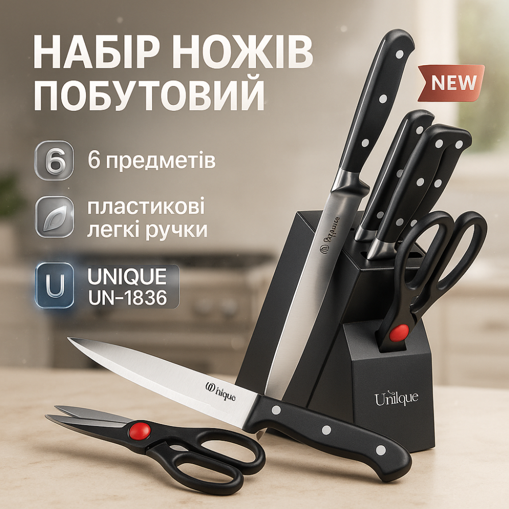 Набор хороших качественных кухонных ножей, Набор литых кухонных ножей, Качественные ножи для дома UE-45 Львов - изображение 15