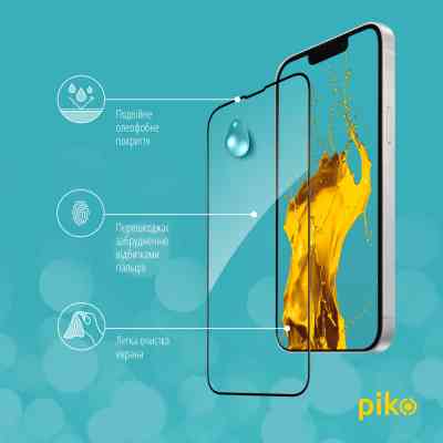 Скло захисне Piko Full Glue Apple iPhone 16E Black (1283126614293) Вінниця