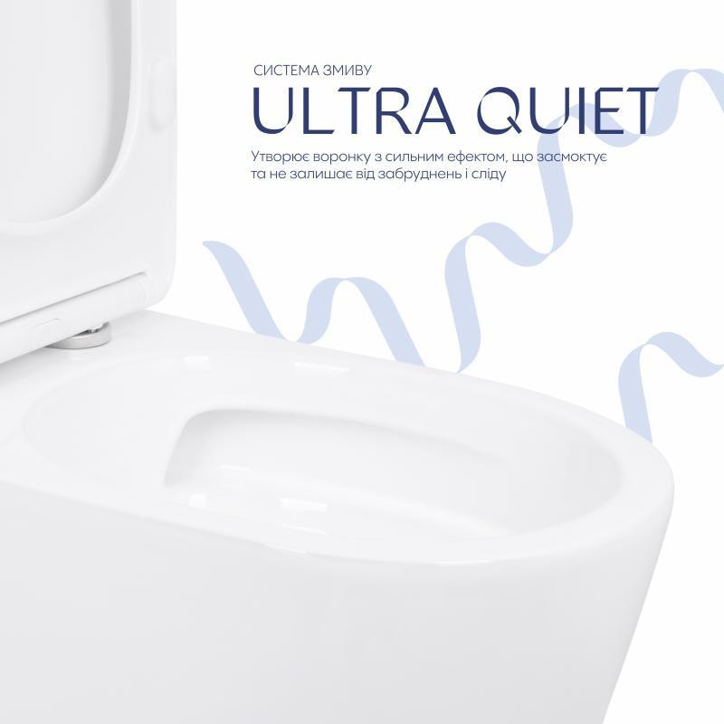 Унитаз напольный Qtap Leo Ultra Quiet 620×355×790 мм с сиденьем Soft-close, White QTLEO27W49261 Киев - изображение 5