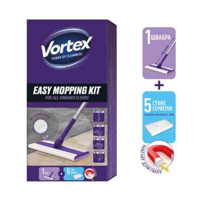 Швабра Vortex Для прибирання підлоги + Сухі серветки для підмітання 5 шт. (4823071667431) Вінниця
