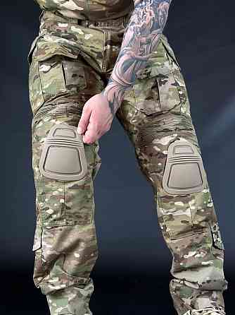 Армійські чоловічі штани мультикам  ріп стоп , демісезонні штурмові штани з захистом колін Львів