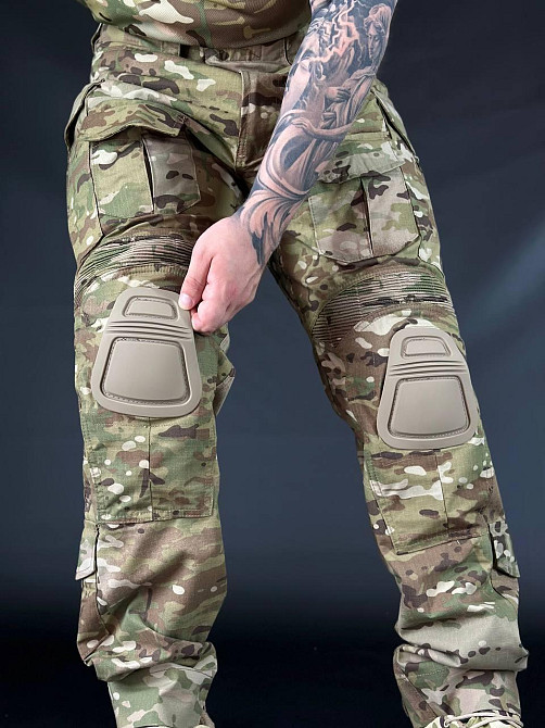Армійські чоловічі штани мультикам  ріп стоп , демісезонні штурмові штани з захистом колін Львів - фото 2