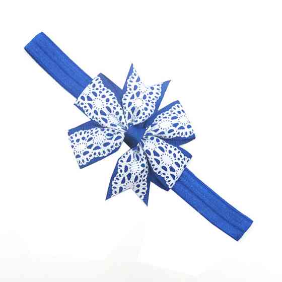 Дитяча пов'язка з мереживним принтом one size електрик-білий Київ