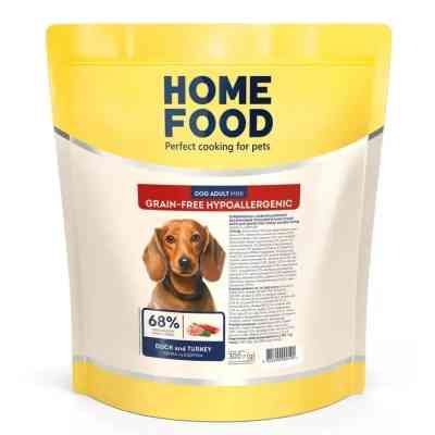 Сухой корм для собак Home Food ADULT MINI Grain-free hypoallergenic с уткой и индейкой 300 г (4820290090194) Винница