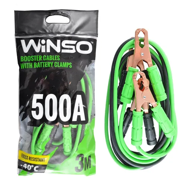 Провода-прикурювачі WINSO 500А, 3 м (арт. 138500), у поліетиленовому пакеті Ковель - фото 1