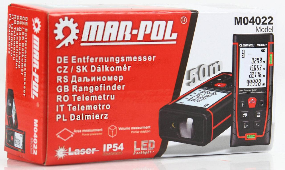 Далекомір цифровий лазерна рулетка з дальністю вимірювання 50 метрів Mar-Pol (M04022) Нововолинськ - фото 10