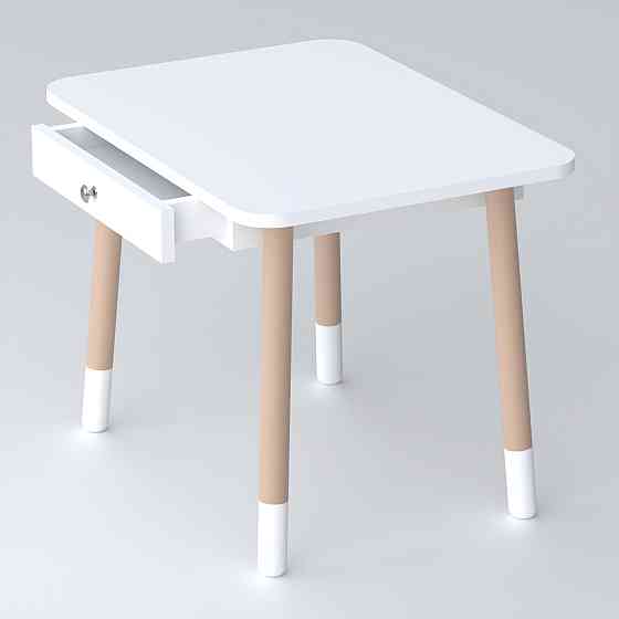 Дитячий столик з висувним ящиком 46х60х45, стіл трюмо в дитячу кімнату, білий Київ