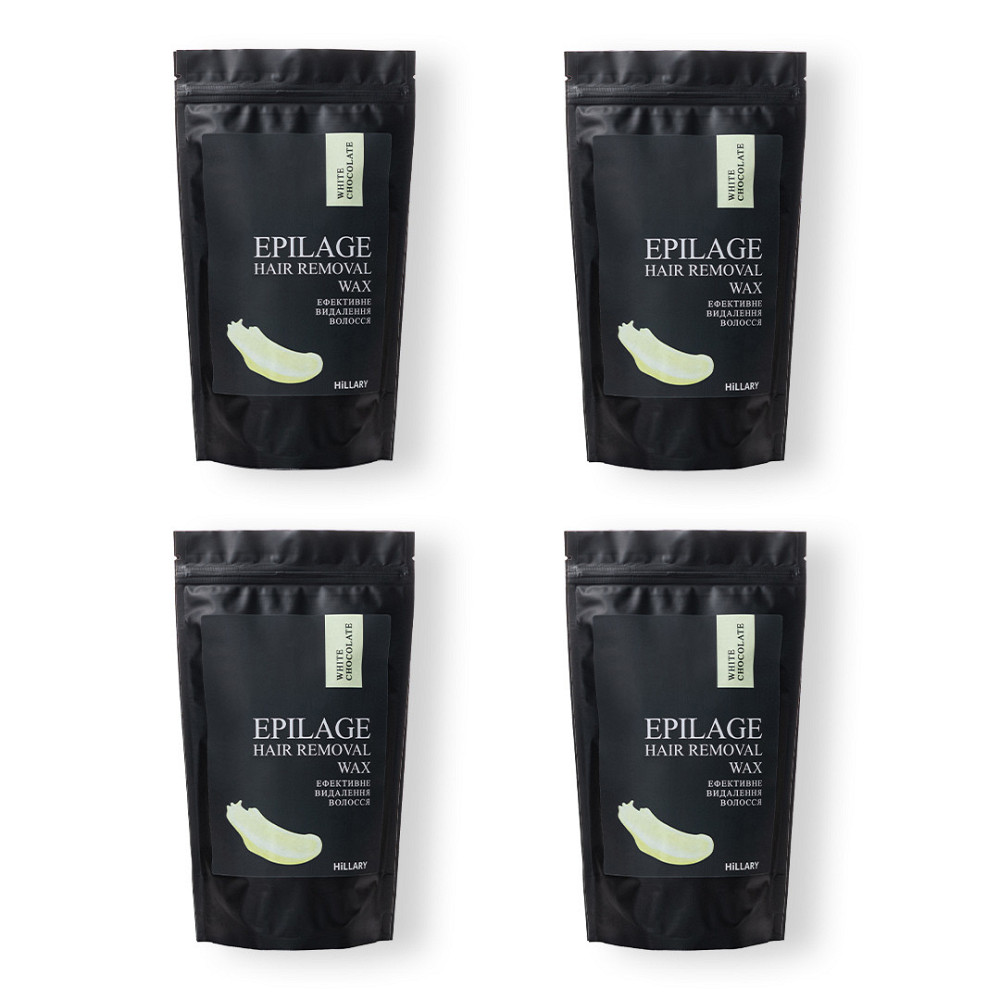 Сет Гранул для эпиляции Hillary Epilage White Chocolate, 100 г (4 уп.) Киев - изображение 1