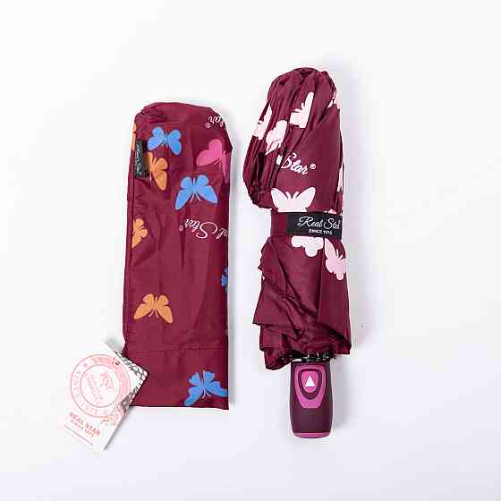 Полуавтоматический зонт с принтом, красный, 97 см Киев