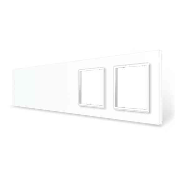Рамка 5-постова порожня Х сенсорів 2 розетки (Х-Х-Х-0-0) LIVOLO, загартоване скло, біла, 365×80 мм (VL-P700/00/00/E/E-10W) Коломия