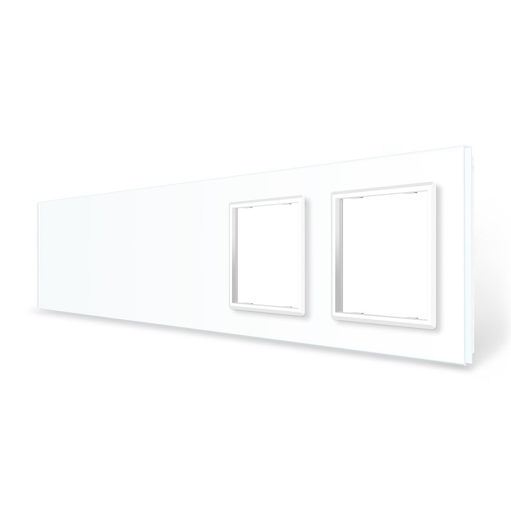Рамка 5-постова порожня Х сенсорів 2 розетки (Х-Х-Х-0-0) LIVOLO, загартоване скло, біла, 365×80 мм (VL-P700/00/00/E/E-10W) Коломия - фото 4