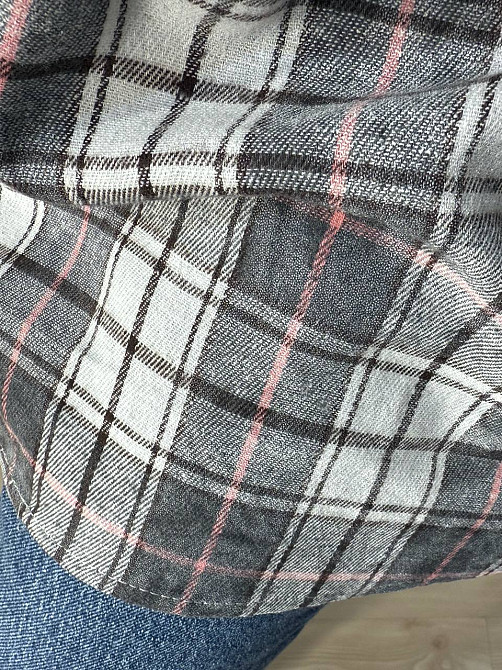 Сорочка жіноча YZY 7765 в клітинку оверсайз широка варена, сірий, one size Київ - фото 19