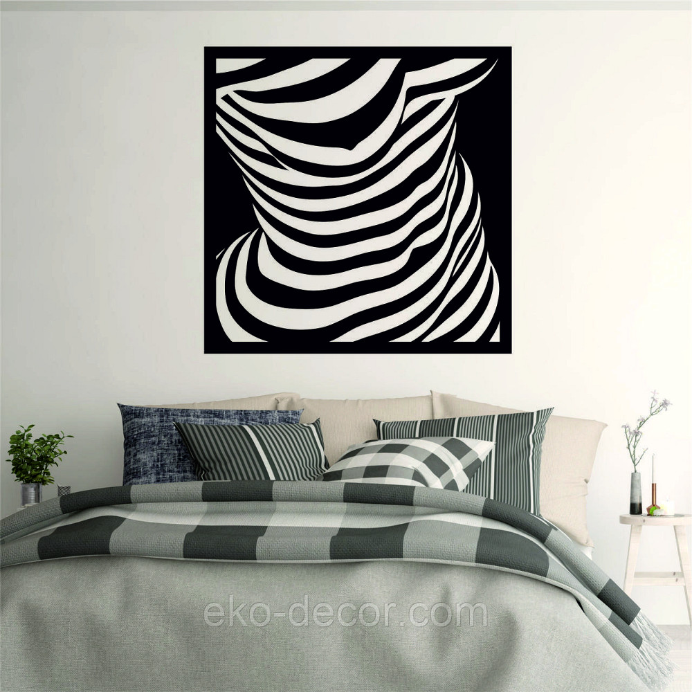 Декоративное настенное Панно «Силуэт женщины», Декор на стену 70*70 см, Черный Киев - изображение 1