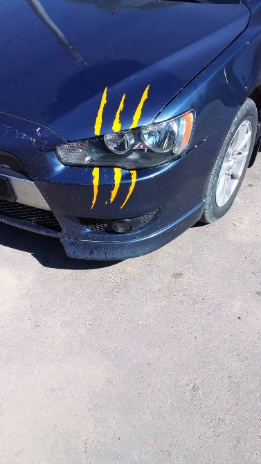 Наклейка на авто в виде Царапины Когтем Жёлтый Киев - изображение 4