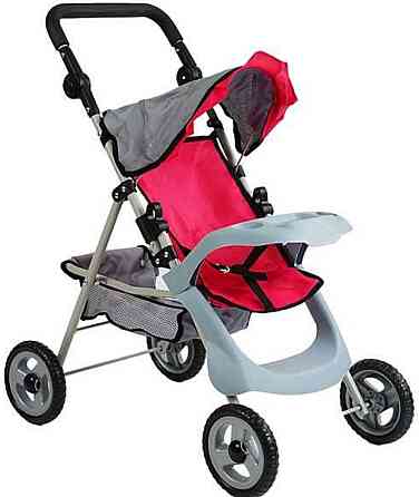 Металлическая Коляска для кукол до 50 см, со столиком, с корзиной, складная. Харьков