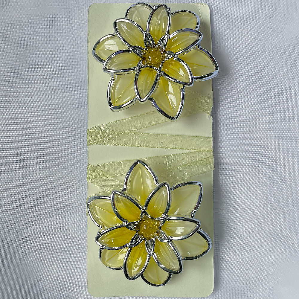 Магніти для штор і гардин Нарцис набір 2 шт Жовтий з сріблястим (81-155) Київ - фото 5